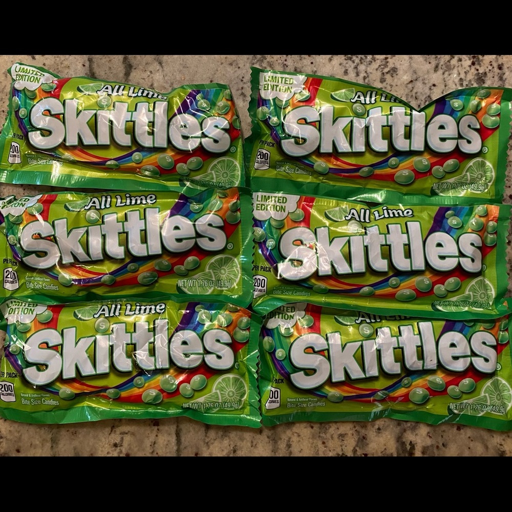 Limited Edition ALL Lime Skittles (6 pack)